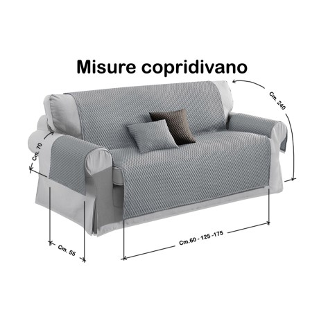 COPRIDIVANO GR SALVADIVANO BUBBLES GRIGIO CHIARO AD EFFETTO MASSAGGIANTE NO STIRO