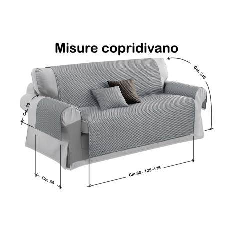 COPRIDIVANO GR SALVADIVANO BULLES GRIS CLAIR POUR MASSER EFFET PAS DE FER À REPASSER