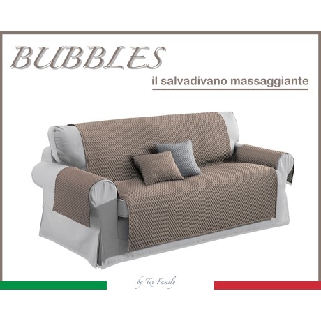 Couverture de canapé BG SALVADIVANO BULLES BEIGE MASSANT EFFET PAS DE FER À REPASSER