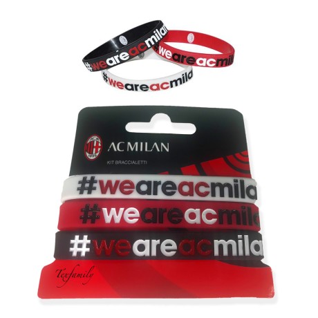 ENSEMBLE de 3 BRACELETS OFFICIEL de l'A. C. MILAN