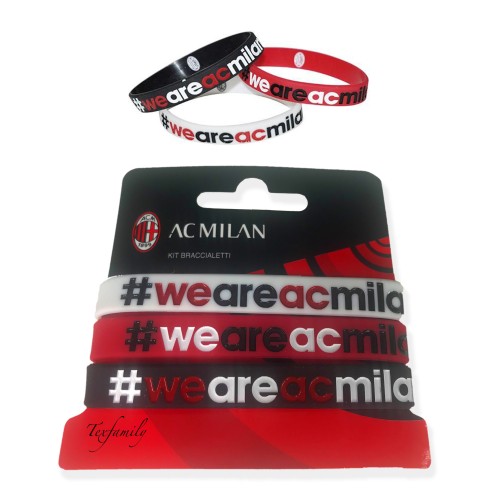 ENSEMBLE de 3 BRACELETS OFFICIEL de l'A. C. MILAN