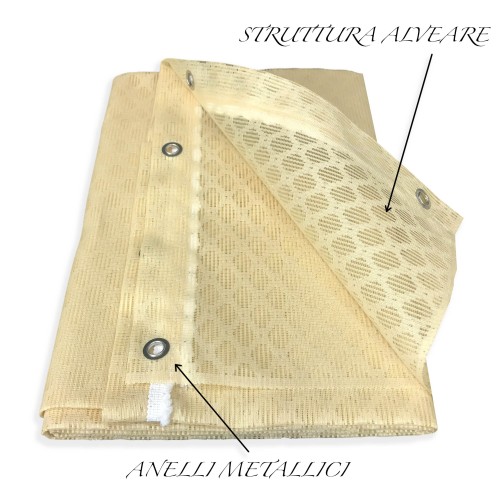 TENDA rete ZANZARIERA a rombo da esterno piombata larga cm. 200 unito BEIGE