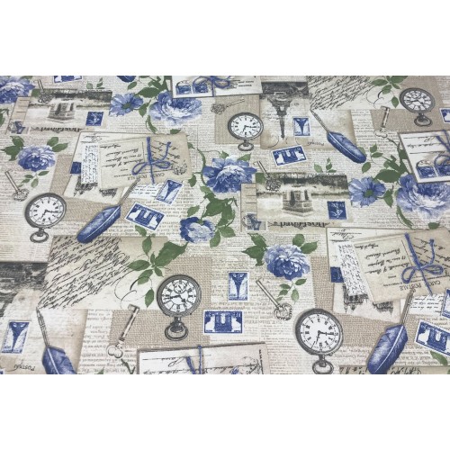 MANTEL RESINADO RESISTENTE A LAS MANCHAS TORINO SHABBY BLUE