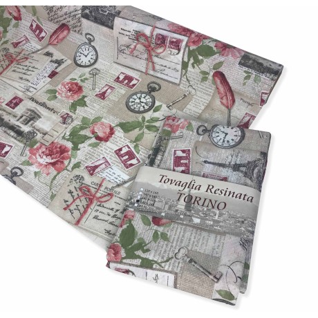 LA NAPPE EST RÉSISTANT AUX TACHES DE RÉSINE TRAITÉE TORINO SHABBY ROSE