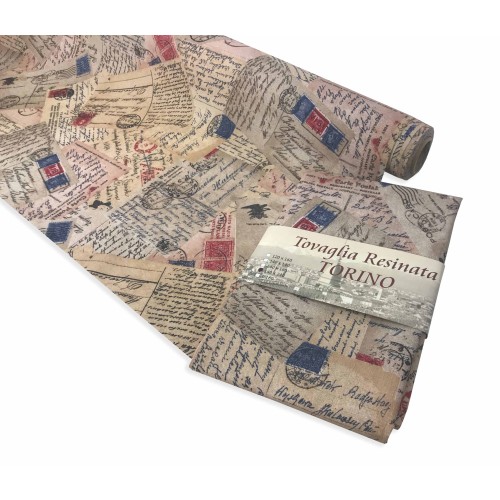 SCHMUTZABWEISENDE, HARZBESCHICHTETE TISCHDECKE, TURIN POSTAL PAPER