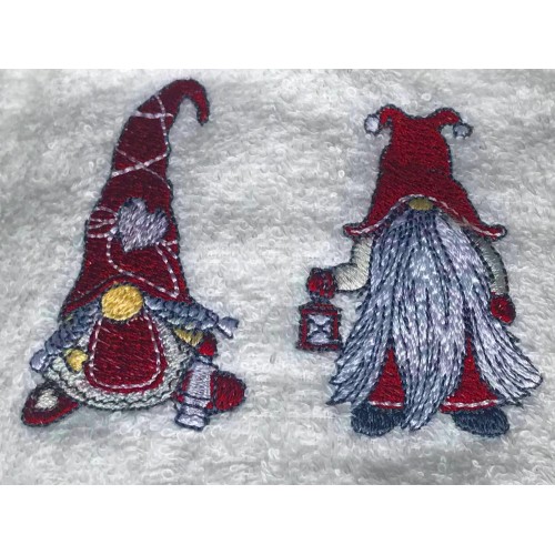 SET Toallas TIROLO Tirolesa ELFI ELFO blanco en puro algodón