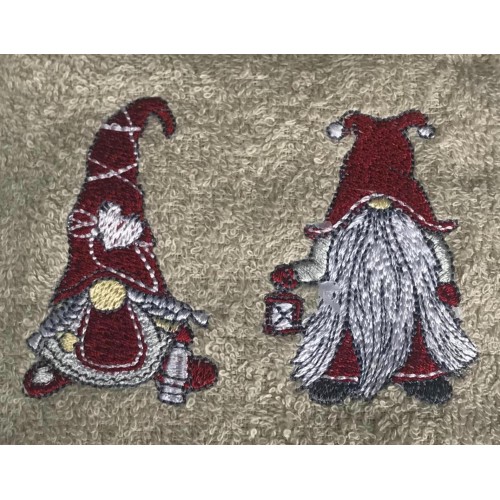 SET Toallas TIROLO Tirolesa ELFI ELFO gris tórtola en puro algodón