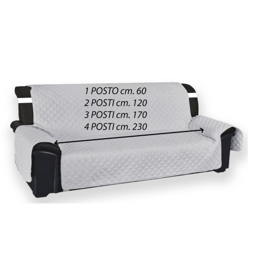 Disponibile in misure per 1, 2, 3 e 4 posti, si adatta perfettamente a poltrone e divani di diverse dimensioni.