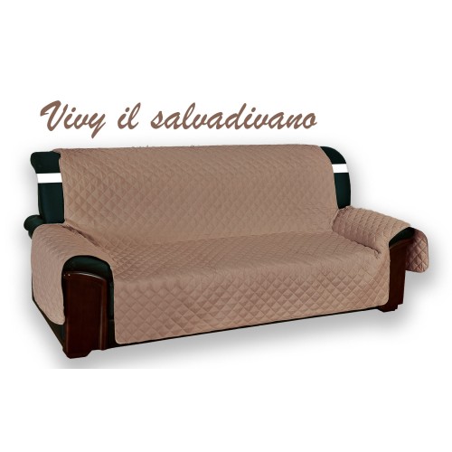 TAUBENGRAUER SOFABEZUG SOFA SAVER VIVY GESTEPPTE GLATTE OBERSEITE TAUBENGRAU