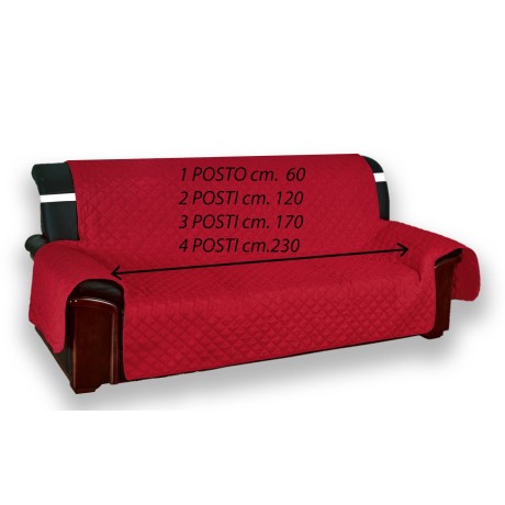 COPRIDIVANO BX SALVADIVANO VIVY MATELASSÉ SUPÉRIEURE LISSE ROUGE-BORDEAUX