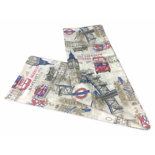 TELO ARREDO COPRITUTTO GRAN FOULARD COPRILETTO COPRIDIVANO TESSUTO LONETA LONDRA INGLESE NEW18