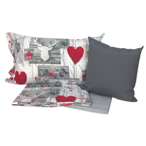 TYROLEAN QUILT SHEET SET WITH TIRPTCH DECORATIVE CUSHION