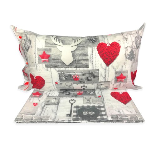Tyrolean duvet cover TIROLO PATCHWORK with TIRPTCH DECORATIVE CUSHION