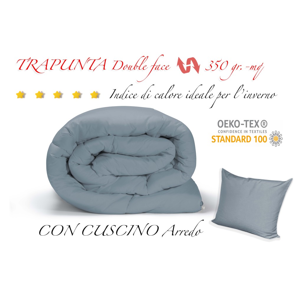 QUILT NR DUVET SOLID COLOR BLACK - GRAY double-sided WINTER 350 GR.