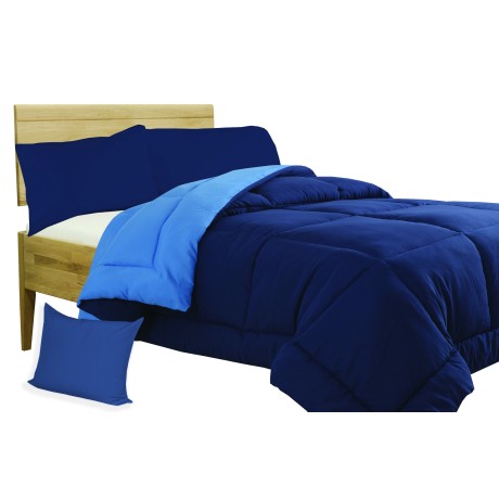 COUETTE COUETTE de COULEUR unie BLEU - BLEU royal double face HIVER 350 GR. AVEC COUVERCLE DE MEUBLES BXAR