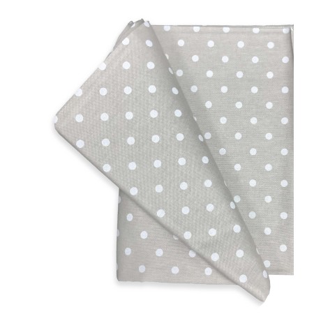 TELO ARREDO COPRITUTTO GRAN FOULARD COPRILETTO COPRIDIVANO  TESSUTO MIROS POIS BIANCO