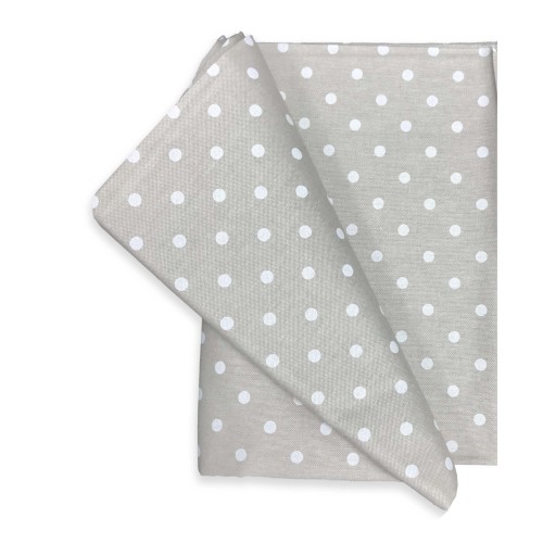 TELO ARREDO COPRITUTTO GRAN FOULARD COPRILETTO COPRIDIVANO  TESSUTO MIROS POIS BIANCO