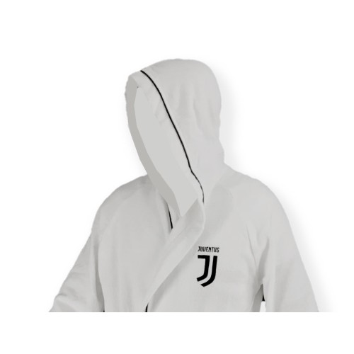 JUVE Original ADULTE Peignoir JUVENTUS en micro-éponge BLANC NOIR AVEC SAC À DOS DE PISCINE