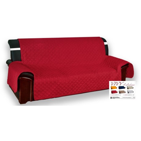 Couverture de canapé BX SALVADIVANO VIVY MATELASSÉ SUPÉRIEURE LISSE ROUGE-BORDEAUX