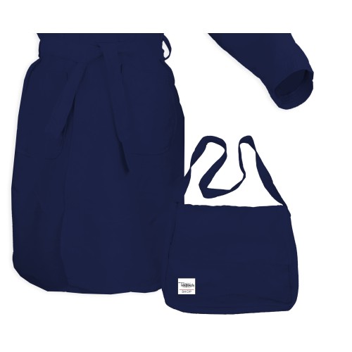 PODDY TECHNICAL BATHROBE IN MICROFIBER dark blue