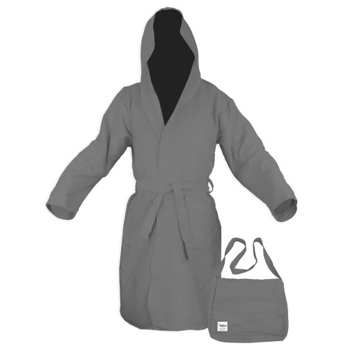 PODDY TECHNICAL BATHROBE IN MICROFIBER gray