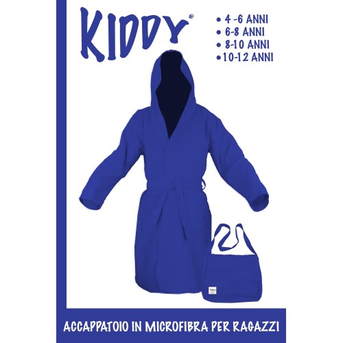 ACCAPPATOIO TECNICO KIDDY BIMBO BAMBINO RAGAZZO IN MICROFIBRA BLUETTE