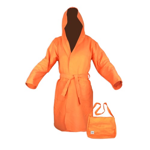 KIDDY BOY'S TECHNICAL BATHROBE child BOY IN ORANGE microfiber