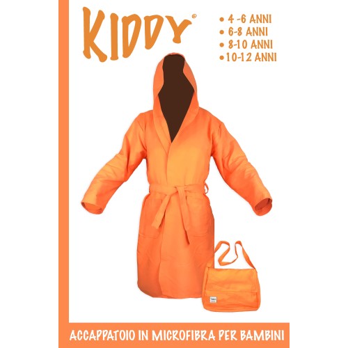 ACCAPPATOIO tecnico KIDDY BIMBO bambino RAGAZZO IN microfibra ARANCIO