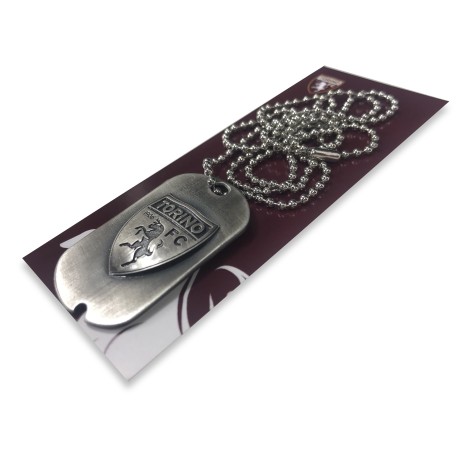 ROSACE en MÉTAL ANTIQUE AVEC la CHAÎNE COU LOGO OFFICIEL TORINO FC et de la carte postale de TURIN EST