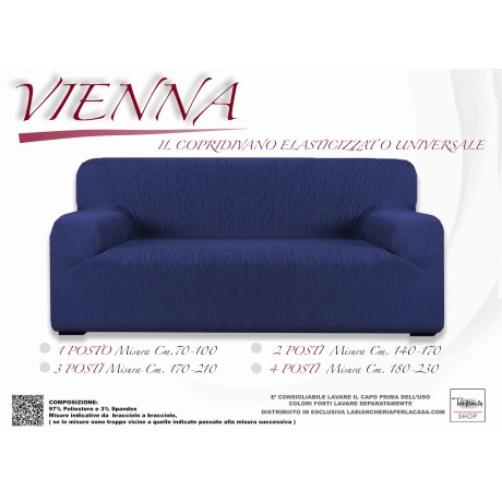 COPRIDIVANO ELASTICIZZATO VIENNA UNIVERSALE BLU