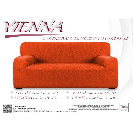 COPRIDIVANO ELASTICIZZATO VIENNA UNIVERSALE ARANCIO