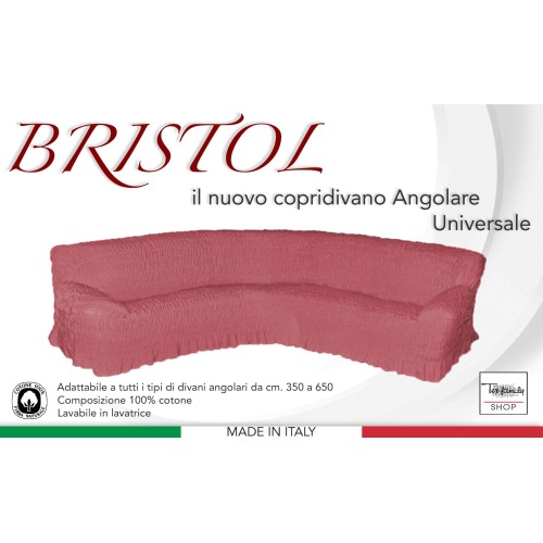 UNIVERSAL CORNER SOFA COVER BRISTOL PLAIN PINK