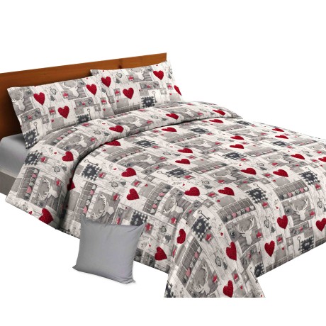 Housse de COUETTE FLANELLE FLANELLATO TYROL dis. TIROL PATCHWORK COUSSIN DE MEUBLES