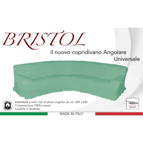 COPRIDIVANO ANGOLARE UNIVERSALE BRISTOL VERDE UNITO