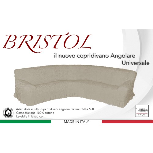 FUNDA DE SOFÁ ESQUINERO UNIVERSAL BRISTOL CREAM LISO