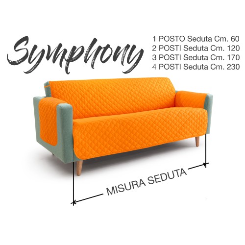 NOUVEAU Couverture de canapé AR SALVADIVANO SYMPHONIE MATELASSÉ ORANGE