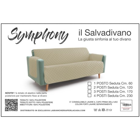 NUOVO COPRIDIVANO BG SALVADIVANO SYMPHONY TRAPUNTATO BEIGE