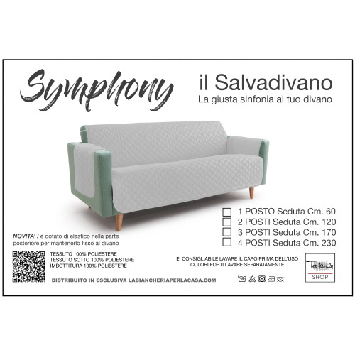 NUOVO COPRIDIVANO GR SALVADIVANO SYMPHONY TRAPUNTATO GRIGIO