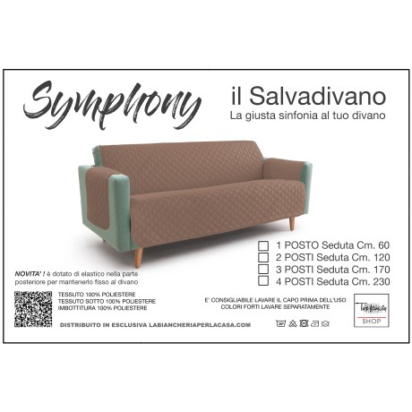 NOUVEAU COPRIDIVANO TR SALVADIVANO SYMPHONIE MATELASSÉ TORTORA