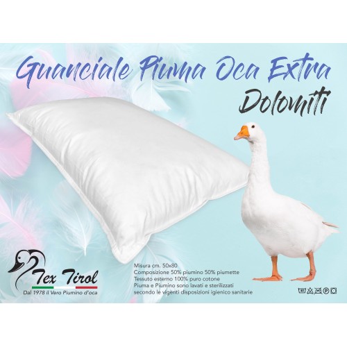 FEATHER PILLOW GOOSE DOWN FEATHER DOLOMITI TEX TIROL ©