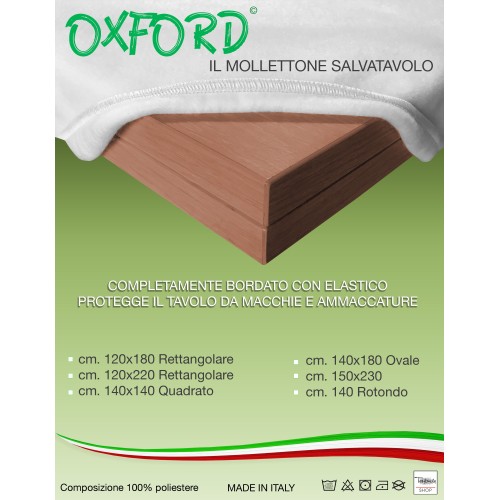 OXFORD Table Protector Sprungbrett unter der Tischdecke TABLE PROTECTOR Weiß