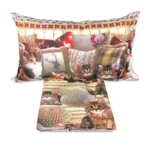 DUVET COVER CAT CUSHIONS in Pure Cotton