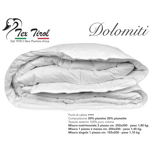 PIUMINO OCA TEX TIROL © DOLOMITI 50% PIUMINO OCA / 50% PIUMA OCA