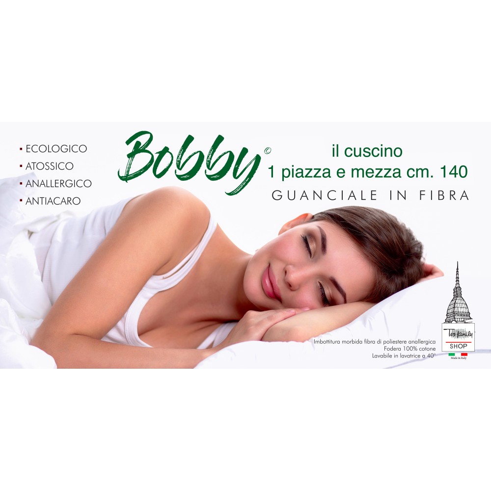 GUANCIALE BOBBY cuscino LETTO 1 PIAZZA E MEZZA lungo cm. 140 MIS. CM. 50 X 140