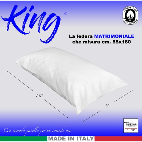 TAIE d'oreiller KING size mesures cm. 55 X 180