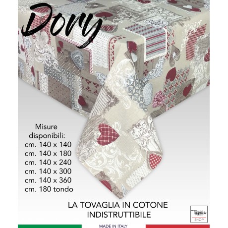 TOVAGLIA DORY TIROLESE CUORE MARGOT ROSSO