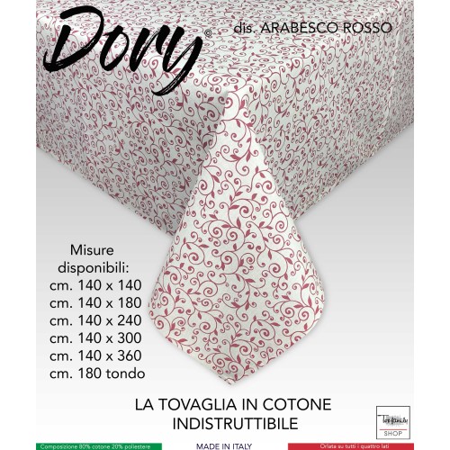 TOVAGLIA IN COTONE DORY ARABESCO ROSSO