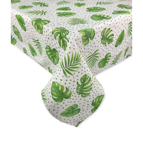 DORY TABLECLOTH GREEN LEAF GREEN LEAVES in cotton