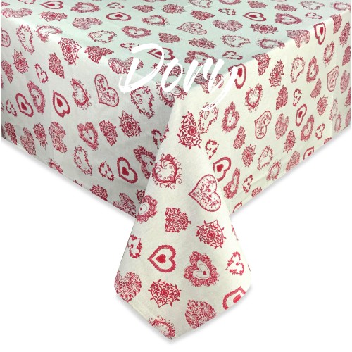 TYROLEAN DORY RED HEART cotton tablecloth
