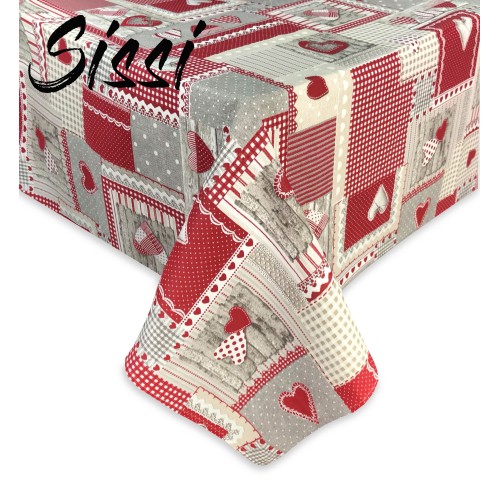 SISSI cotton tablecloth APRICA RED cotton
